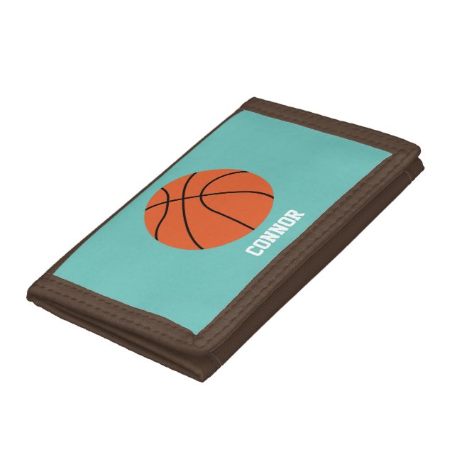 Basketball Sports-Themed Kids Trifold Wallet (Bottom)