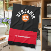 Basketball sports towel, coach bath or tea towel