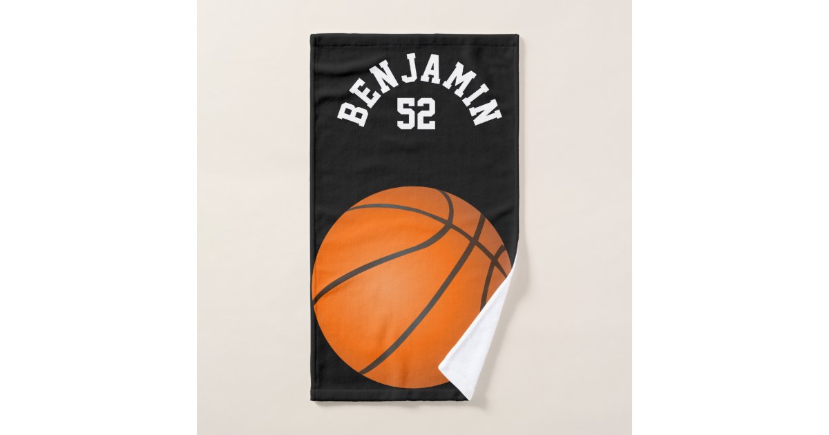 Basketball sports towel, coach bath towel Zazzle