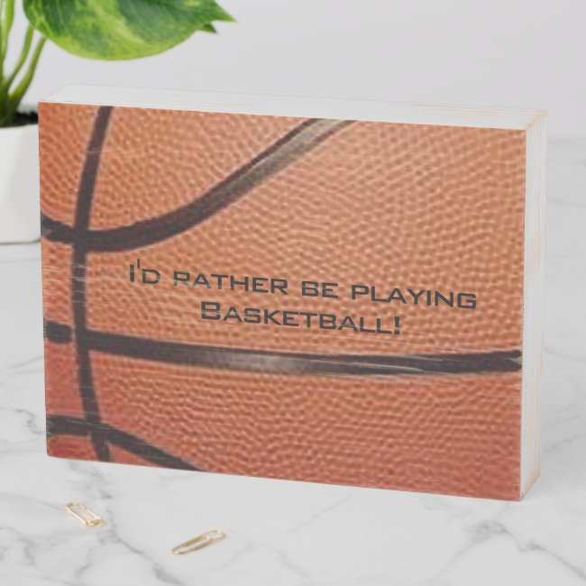 Basketball Sports Wooden Box Sign
