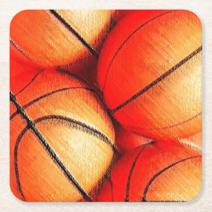 Basketball Square Paper Coaster