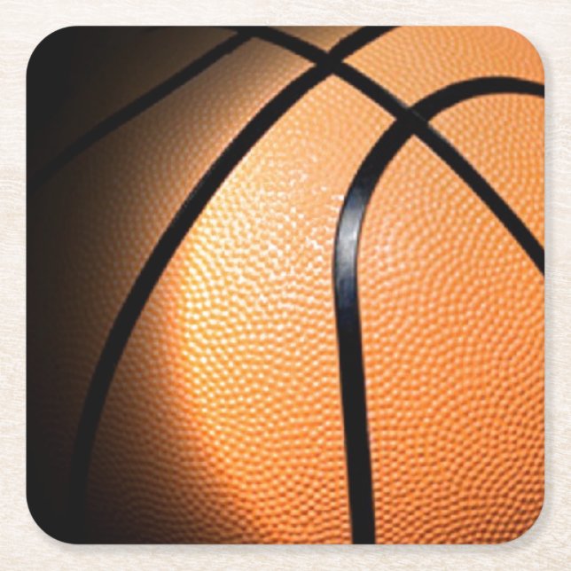 Basketball Square Paper Coaster (Front)