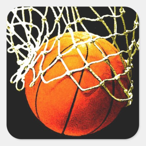 Basketball Square Sticker