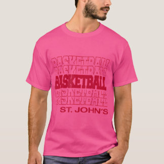 Basketball St Johns In Modern Stacked Lettering T-Shirt