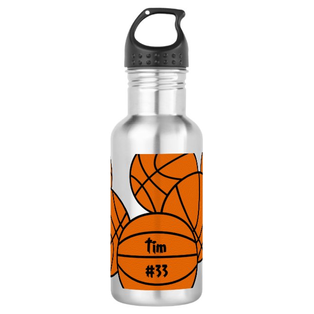 Basketball Stainless Steel Water Bottle (Front)