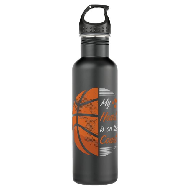 Basketball Stainless Steel Water Bottle (Front)