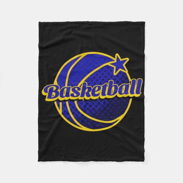Basketball Star Blue And Yellow  Fleece Blanket (Front)