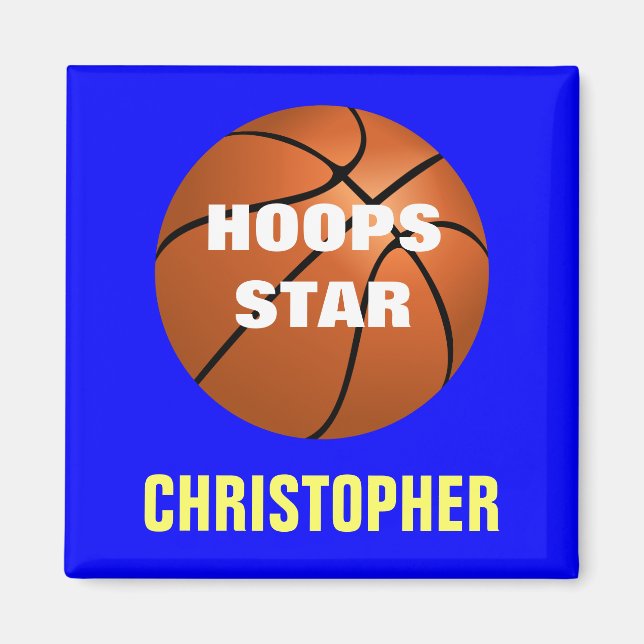 Basketball Star Personalized Magnet (Front)