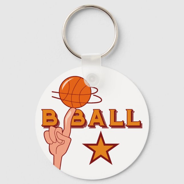 Basketball Star T-shirts and Gifts Keychain (Front)