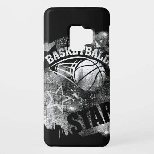 Basketball Stars Black Grunge Basketball Case_Mate Samsung Galaxy S9 Case