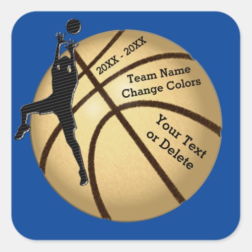 Basketball Stickers in YOUR COLORS and 3 TEXT