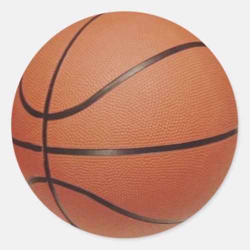 Basketball Stickers to Hand Write NAMES NUMBERS Classic Round Sticker