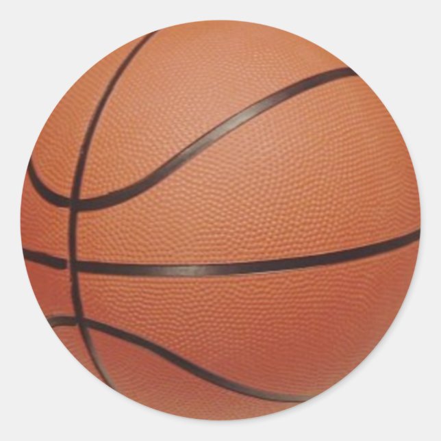 Basketball Stickers, to Hand Write NAMES, NUMBERS Classic Round Sticker (Front)