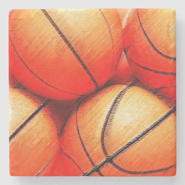 Basketball Stone Coaster (Front)