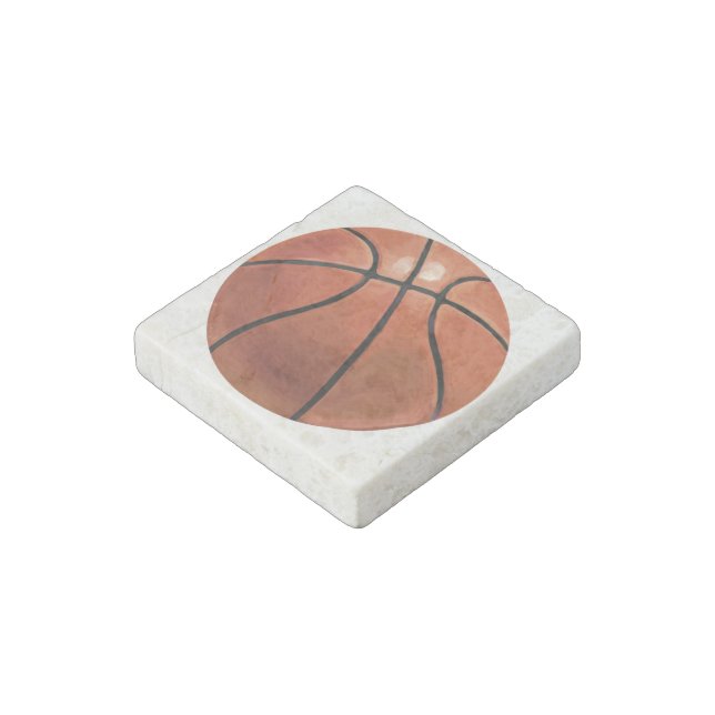 Basketball Stone Magnet (Angled)