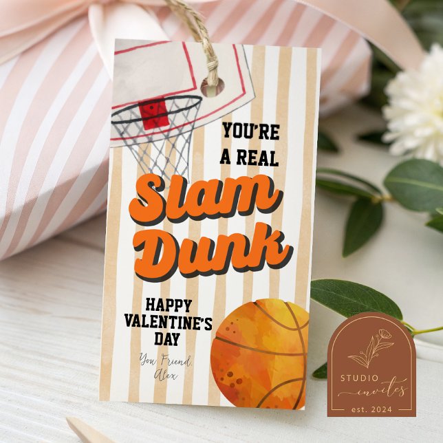 Basketball Stripes Valentine Tag (Creator Uploaded)