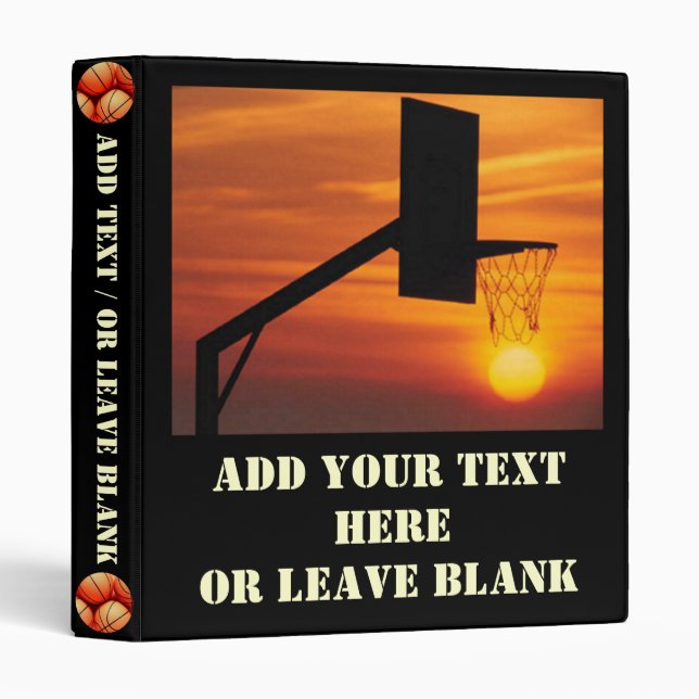 Basketball Sunset Binder (Front/Spine)