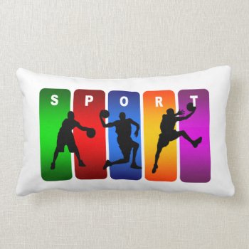 Basketball Super Cool Sport Design Lumbar Pillow by TheArtOfPamela at Zazzle