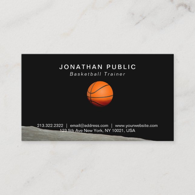 Basketball Teacher Instructor Inspirational Modern Business Card (Front)