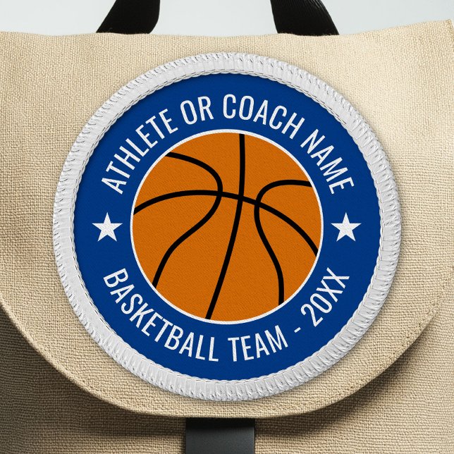 Basketball Team - Athlete Name and Year - Blue Patch (Custom Team Sport Patch)