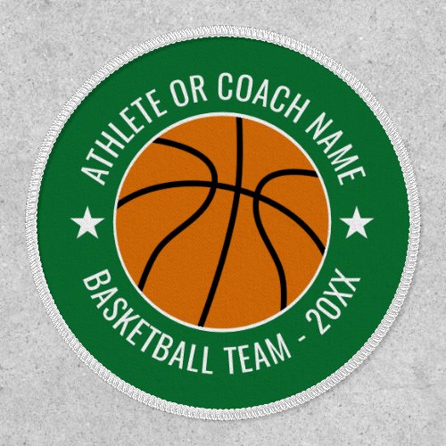 Basketball Team _ Athlete Name and Year _ Green Patch