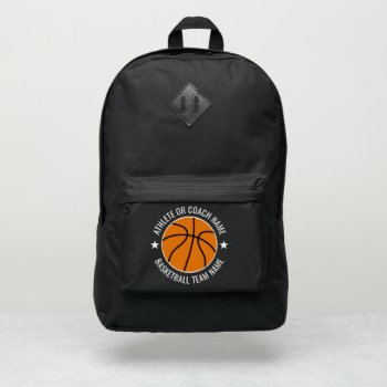 Basketball Team - Athlete Name Plus Drawing Port Authority® Backpack by MyRazzleDazzle at Zazzle