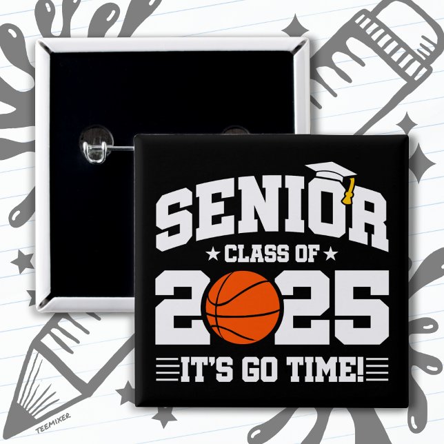 Basketball Team Class 2025 Graduation Senior 2025 Button (Creator Uploaded)
