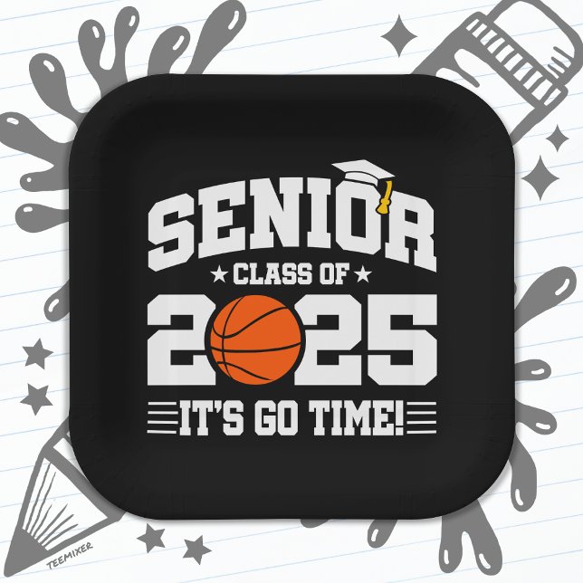 Basketball Team Class 2025 Graduation Senior 2025 Paper Plates (Creator Uploaded)