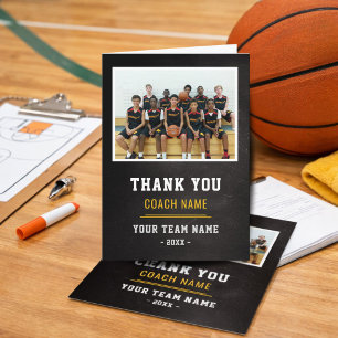 Basketball Team Coach Thank You Photo  Card