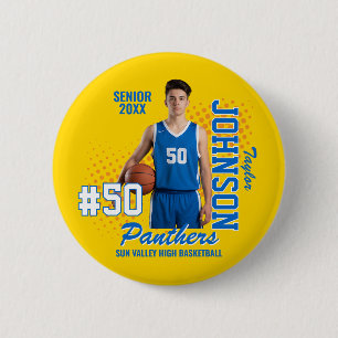 Basketball Team Custom Photo Senior Night Sports Button
