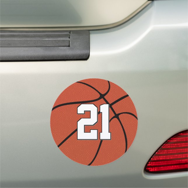 Basketball Team Custom Player Jersey Number Sports Car Magnet (In Situ)