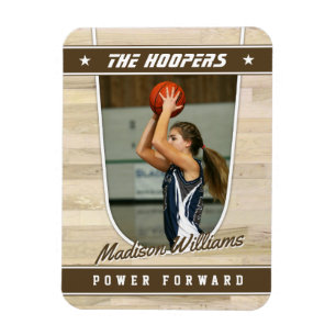 Basketball Team Customizable Brown Souvenir Magnet