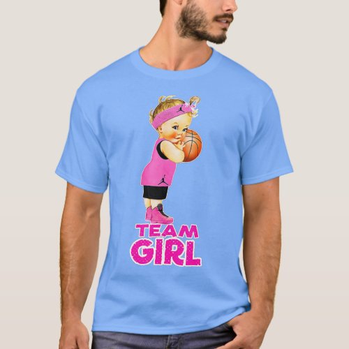 Basketball Team Girl Baby Shower Gender Reveal Par T_Shirt