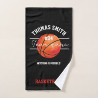 Basketball Team Hand Towel –Custom Player or Coach