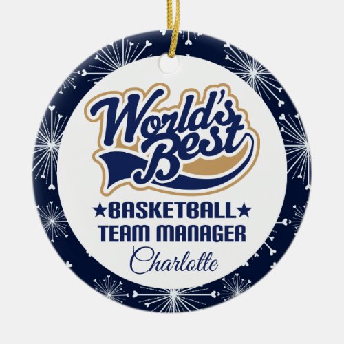 Basketball Team Manager Gift Ceramic Ornament
