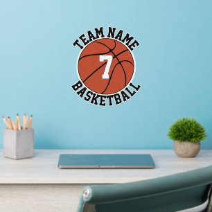Basketball Team Name and Player Number Custom Cut Wall Decal