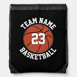 Basketball Team Name and Player Number Custom Drawstring Bag