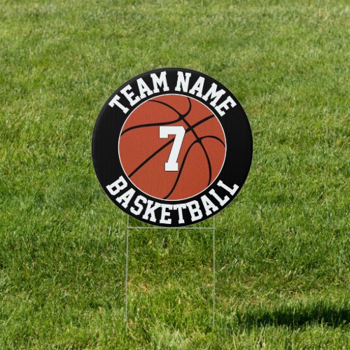 Basketball Team Name and Player Number Yard Sign