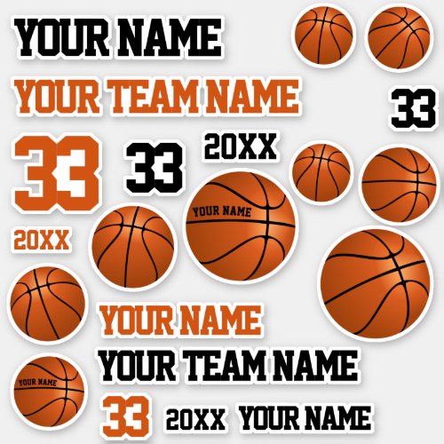 Basketball Team Name Number Year Basketball player Sticker