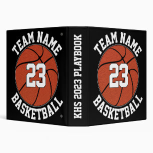 Basketball Team Name Player Number Custom Playbook 3 Ring Binder