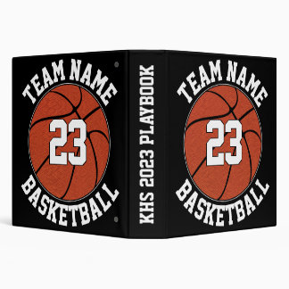 Basketball Team Name Player Number Custom Playbook 3 Ring Binder