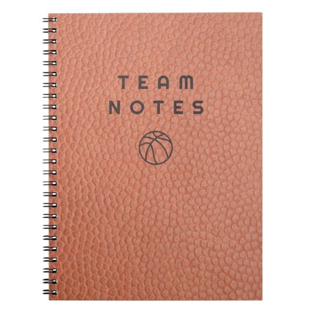 Basketball Team Notes  Notebook (Front)