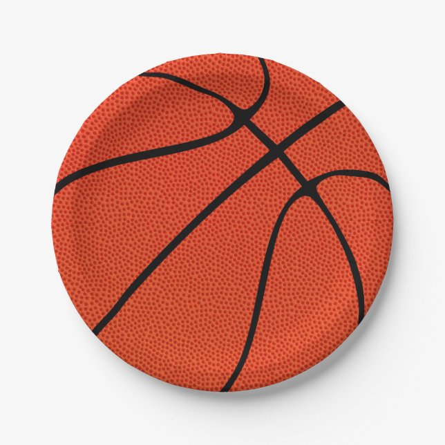 Basketball Team Party or Player Birthday Party Paper Plates (Front)