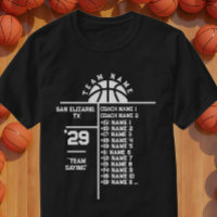 Basketball Team Roster Custom Player Names & Coach