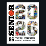 Basketball Team Senior 2026 Sports Photo Collage Poster<br><div class="desc">Personalized senior sports photo collage for athlete and sports player. This customizable photo gift is perfect for senior night, sports award banquet or birthday gift for your athlete son, daughter or student. It's a great way to display precious moments and memories from their sports games. The poster features a collage...</div>