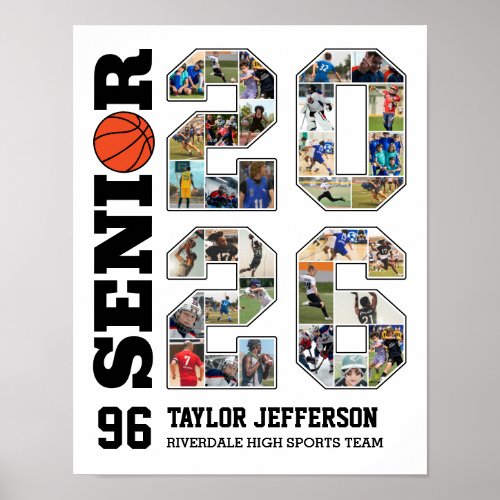 Basketball Team Senior 2026 Sports Photo Collage