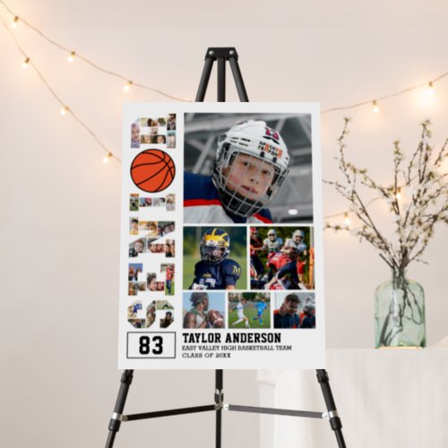 Basketball Team Senior Graduation Photo Collage Foam Board