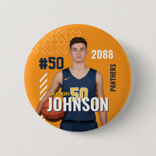 Basketball Team Senior Night Custom Color Sports Button