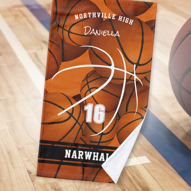 basketball team spirit gifts athlete name hand towel  (Creator Uploaded)