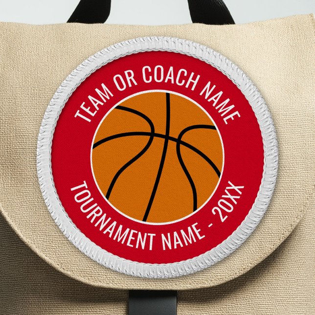 Basketball Team - Tournament Award Patch red (Custom Team Sport Patch)